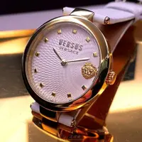 在飛比找ETMall東森購物網優惠-VERSUS VERSACE 凡賽斯女錶 36mm 金色圓形