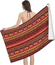 VPPUR Mexican Folk Art Boho Print Camping Bath Towel 52 x 32 in Soft Highly Absorbent Quick Dry Towels for Bathroom