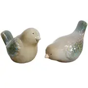2pc LVD Birds Aqua Decorative Sculpture Home/Lounge Table Decor 11.5x12.5cm