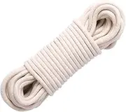20 Meters (8mm OD) Braided Cotton Rope,Multipurpose Flagline Rope,Polypropylene Clothes ine, Camping Utility Good for Tie Pull Swing Climb Knot (White)