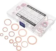 150pcs Copper Oil Seal Gasket Kit Assorted Flat Ring Sealing Washers for Oil Drain Plug Durable Metal Crush Washers Efficient Heat Dissipation Leakproof Performance