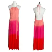 Forever 21 Maxi Dress Womens S Sundress Open Back Ombre Vacation Beach BOHO NEW