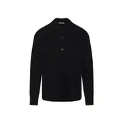 [Dries Van Noten] Dries Van Noten-Black Monaco Cashmere Shirt-Uomo M STAND