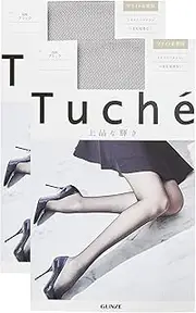 [Gunze] Tuche Women's Patterned Stockings, Shiny Mesh, Set of 2 Pairs of Same Color