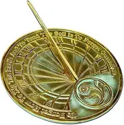 MEDIEVAL CRAFT Gardeners Reflection Sundial Solid Brass with Verdigris Highlights 10"