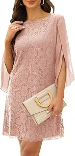 [COOAN] Wedding Guest Dresses for Women,Cocktail Dress,Dresses for Weddings as a Guest, Lace Chiffon Evening Dress