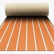 BOSSDECK Boat Flooring - EVA Foam Boat Decking - Self-Adhesive Boat Mat Faux Teak Marine Carpet for Boats RV Yacht Kayak 86.6"x43.3"/21.7"