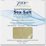 Zane | Mediterranean Gourmet Sea Salt Unrefined, Coarse Grain Kosher, Ω3 Infused with Fish Roe - Oregano Oil and 6 Herbs | 92 Minerals and Trace Elements | Non-iodized | 5 ounce - 150 gr.