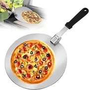WIYETY Round Pizza Shovel, 12 Inches, Stainless Steel Pizza Peel, Pizza Shovel with Folding Handle, Pizza Server for Pizzas, Bread, Dough, Pastries