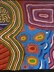 Rini Tiger (APY) Aboriginal Art 92cm x 89cm COA Supplied