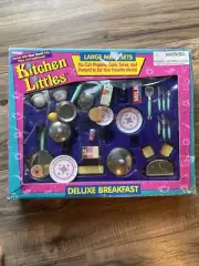 Vintage Tyco 1995 Kitchen Littles Cookware Set NIB Barbie Size Deluxe Breakfast