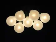 25 Foot Globe Patio String Lights - Set of 25 G50 Pearl White Bulbs with Green C