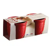 2pc Emile Henry 8cm Ceramic Ramekin Set Dessert/Brulee Baking Dish Burgundy