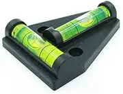 XMLEI Multi-purpose T type black bidirectional triangle horizontal bubble, with base mounting hole level bubble, can be used for woodworking, machinery, instrument, tripod and other equipment.（4pack）