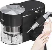 Nail Vacuum Cleaner, 2-in-1 Electric Nail File & Nail Dust Extractor with 30000RPM Suck While Grinding, Adjustable Grinding Direction, Extension Hose, 200w Nail Dust Collector, Low Noise Black