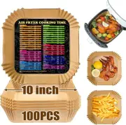Air Fryer Disposable Paper Liner Square, 10 Inch Large 10
