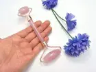Natural Rose Quartz and More Natural Gemstones Face Skin Roller Gua Sha