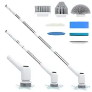 YOPOWER Electric Cleaning Brush, Power Spin Scrubber with 7 Replaceable Brush Heads, Cordless Cleaning Brush Shower Scrubber with Stretchable Handle