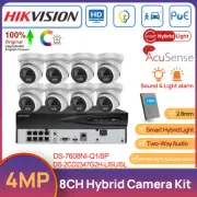Hikvision Original 8CH CCTV System 4MP Hybrid Light ColorVu Camera 2-Way Audio