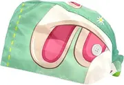 [WOSHJIUK] Working Hat 2 Pack Scrub Caps for Women,Cartoon Happy Easter and Rabbit,Tie Back Cap Adjustable Scrub Hat