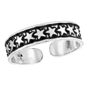 Universe Stellar Night Shooting Stars Sterling Silver Toe or Pinky Ring