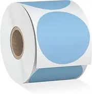 Misofuki 2" 750 Labels Blue Circle Direct Thermal Stickers Labels Roll Compatible with Zebra, Rollo, MUNBYN, Self-Adhesive Round Direct Thermal Labels