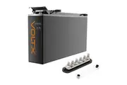VoltX 12V 200Ah Slim Lithium Battery + Bus Bar M8 Power Distribution Terminal Block (6 GANG 300A Black)