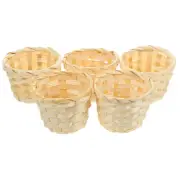 5 Pcs Mini Wicker Baskets Woven Flower Outdoor Picnic Decorative Child Girl
