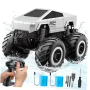 Remote Control Car Off-Road Pick-up Truck, 4WD Waterproof Cybertruck Toy Silver