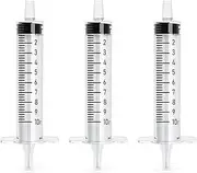 SCOOYUCK 10 Pack 10ml/cc Large Syringe, No Needle, Plastic Liquid Small Syringes, Individually Wrapped, Ideal for Science, Measuring Liquids, Feeding Pets, Greasing or Gluing.