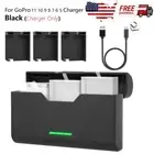 US Battery Charger Fast Charging Case Fit for Gopro Hero 11 10 9 8 7 6 5 Battery