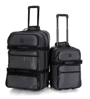 Granite Gear Water-Resistant Luggage Wheeled Duffle Lightweight With Big Wheels SofeCase Carry On/Check In 2PCS Set Travel Suitcase G8500AC Dark Grey