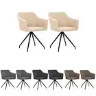 2x Swivel Dining Chairs Fabric Kitchen Living Room Unit Multi Colours vidaXL