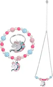 BCOATH Kids Girls Women Jewelry Set Necklace Bracelet Set Kit Beaded Necklace for Dress up Parties