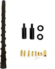 Car Short Antenna, 7 Inch Carbon Fiber American Flag Aluminum Auto Radio Antenna for AM/FM Reception, Universal Replacement Car Antenna with 9 Adapters, 2 Screws, 2 Rubber Rings