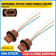 Universal Pigtail Wire Female Socket 7443 Two Harness Rear Turn Signal Lamp