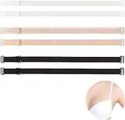 Verazquy 3 Pairs Shoulder Bra Straps, Stretchable Adjustable Removable Low Back Bra Extender Converter Straps High Elastic Non-Slip Underwear Replacement Straps, for Women Backless Low Back Support