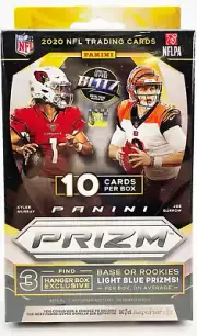 2020 Panini Prizm Football New Sealed 10 Card Hanger Box Light Blue Prizms