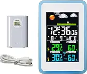 Multifunctional Wirel Home/Office Weather Station Color Digital Display Clock 433MHz and Indoor Temperature Tester Hygrometer Weather Forecast Table Clock Multicolor H173G