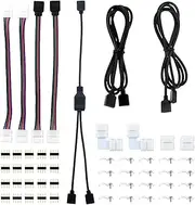 Xiaojiang Store 51PCS .L-ED Strip Connection 5050 4 Pin 10mm Solderless Buckle RGB .L-ED Strip Light Wire Terminal Splice .L-ED Connector Kit