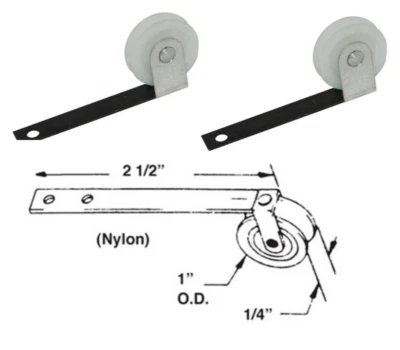 Barton Kramer 5661558 Screen Door Roller Assembly 1" D X 1/4" L Nylon/Steel 2-PK