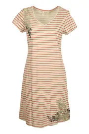 Stephy Embroidery Stripe Dress--AER-GA503D23