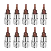 10pcs H3 Hex Bit Socket 1/4" Square Drive Metric Extension Impact Bit, Red