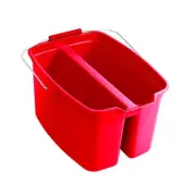 19 Qt. Red Plastic Double Bucket | Cleaning Pail Commercial Rubbermaid Tool