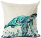 Beautiful Watercolor Beach Color Animals Sea Turtle Swimming cushion cover