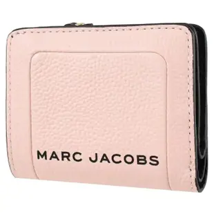 【MARC JACOBS 馬克賈伯】經典立體LOGO壓印撞色扣式零錢短夾(粉)