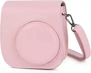 Phetium Instant Camera Case Compatible with Fujifilm Instax Mini 11,PU Leather Bag with Pocket and Adjustable Shoulder Strap (Blush Pink)