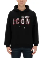 [Dsquared2] Dsquared2-"Icon" Scribble Cool Fit Sweatshirt-Uomo XL