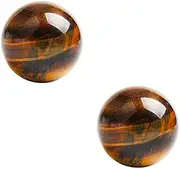 2 Pcs Natural Rare Tiger Eye Crystal Ball Gemstone Sphere Minerals Healing Stone