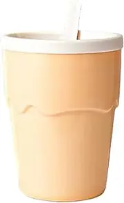 Tikapo Slushie Maker Cup - Instant Slushy Cup with Spoon - Freezer Cup for Making Slushee, Smoothies, Milkshake Super-Fast - Portable Frozen Drink Maker - Modern DIY Slush Cups (Orange)